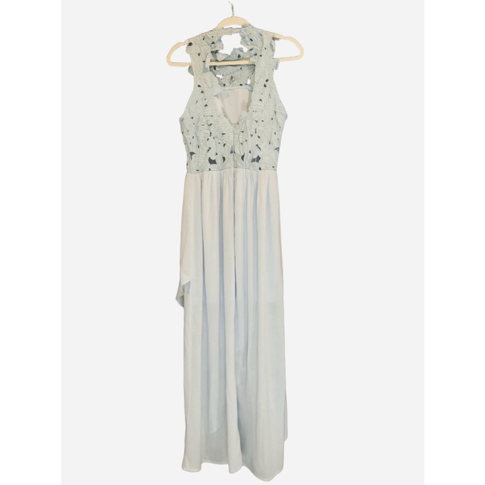 Blush Noir Blue Lace Maxi Dress Size L